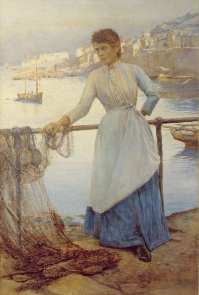 Girl in Blue by Henry Meynell Rheam